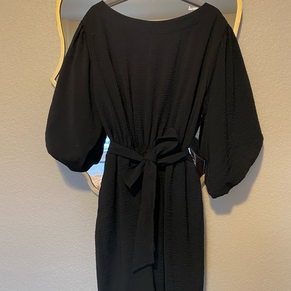 Black Francesca Balloon Sleeve